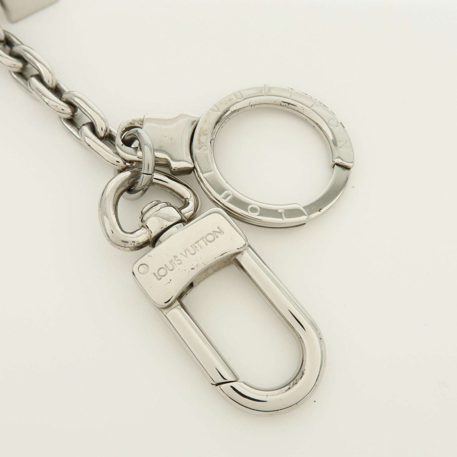 Louis Vuitton Porte Cles Initials LV Metal Bag Charm Silver M65071