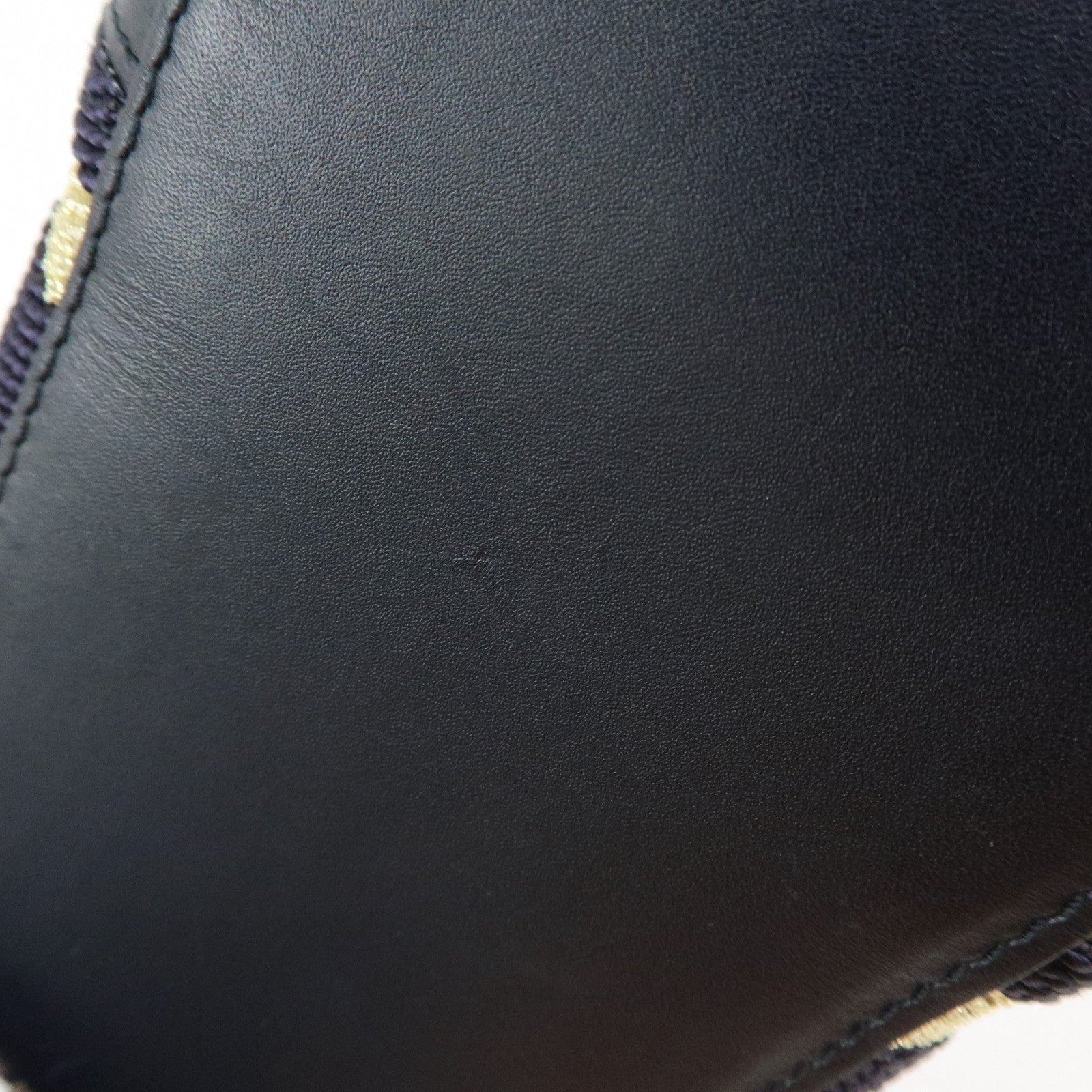 GUCCI Sherry GG Canvas Leather Cosmetic Pouch Navy 256636