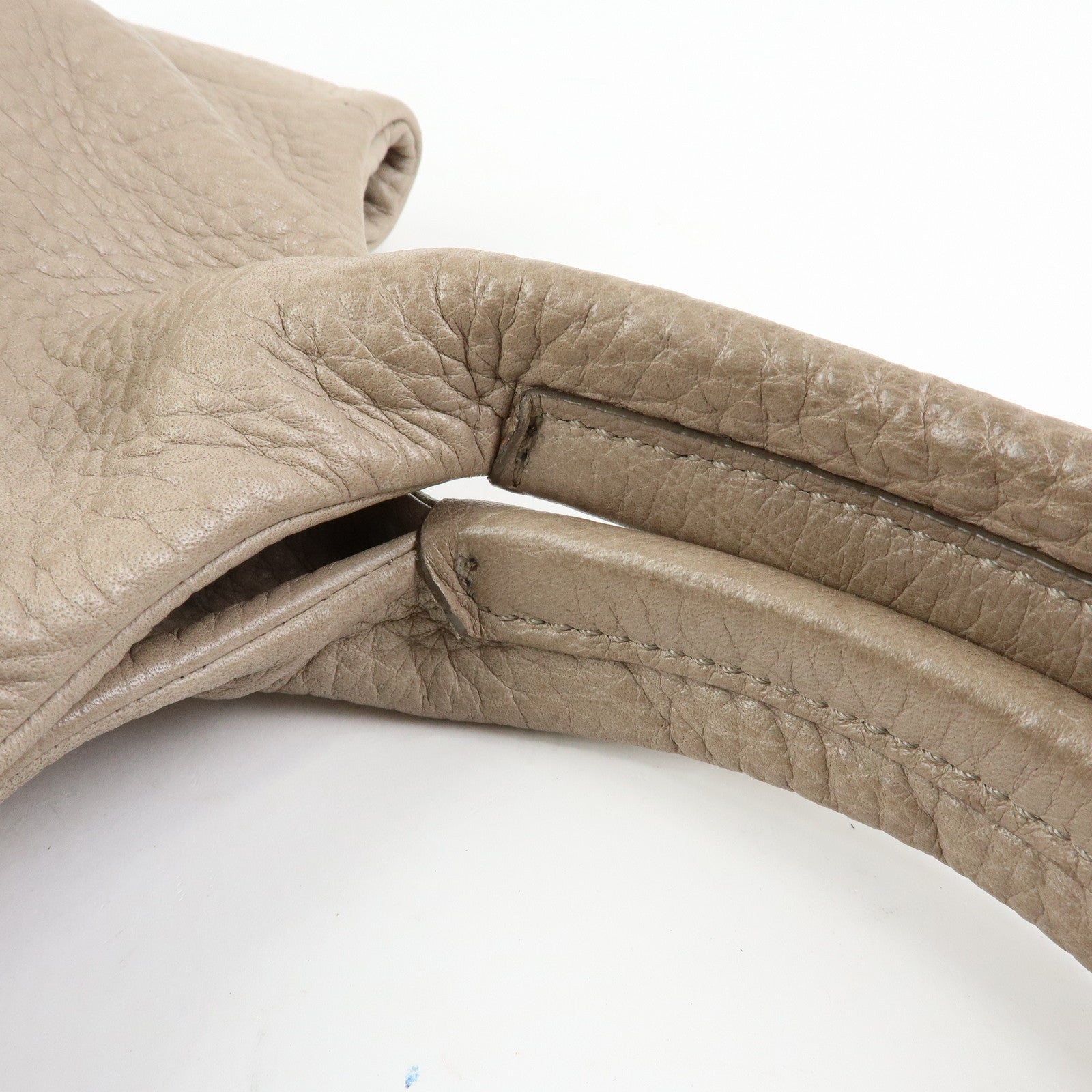 TOD'S Leather Tote Bag Shoulder Bag Hand Bag Greige