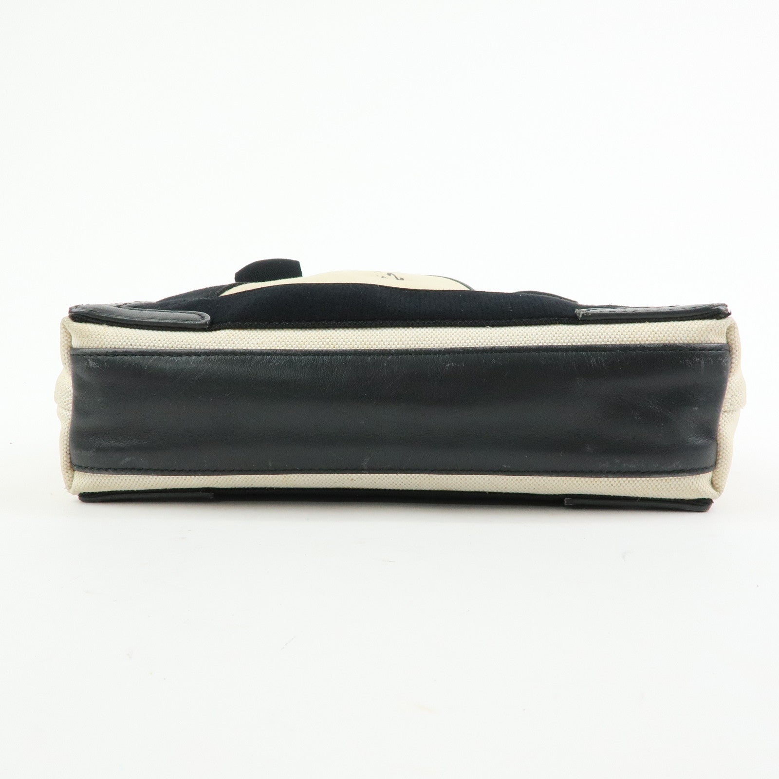 BALENCIAGA Navy Cabas XS Canvas Leather 2WAY Bag Ivory 390346