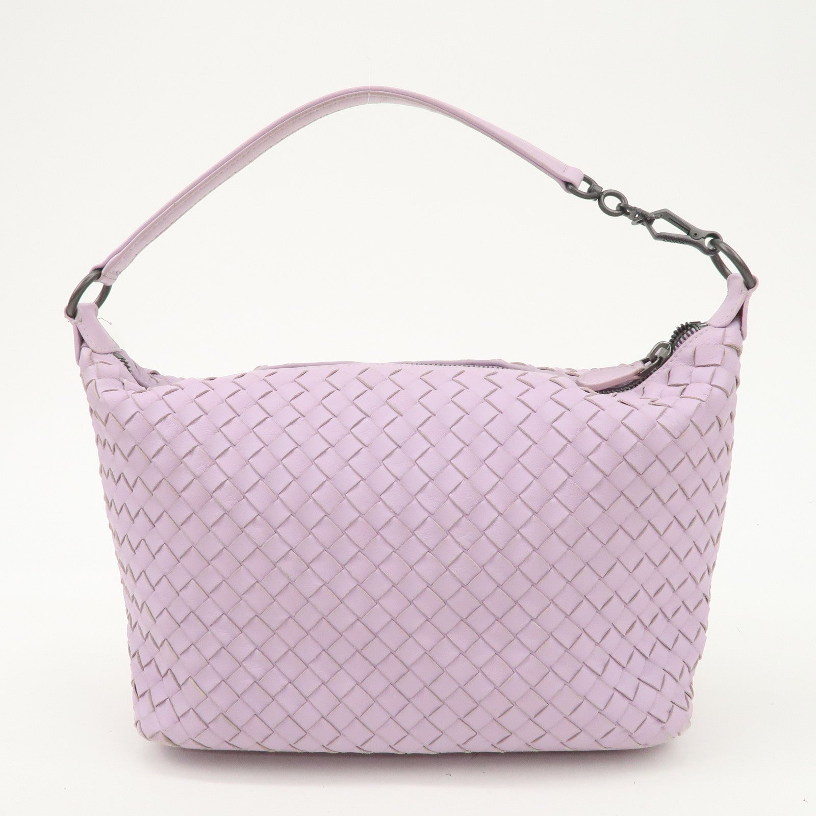 BOTTEGA VENETA Intrecciato Leather Shoulder Bag Hand Bag Purple Used