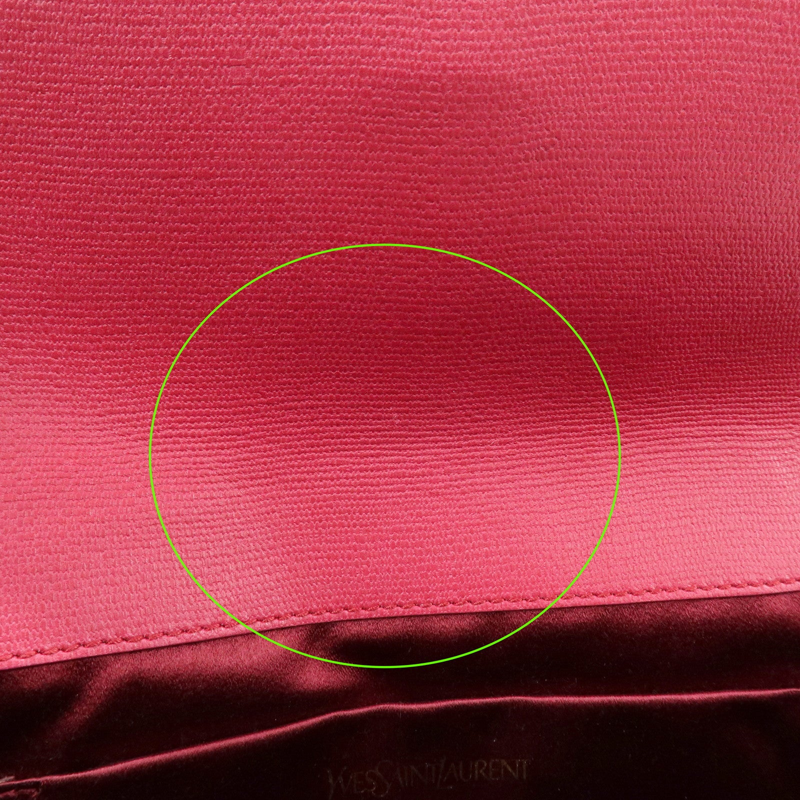 SAINT LAURENT PARIS Y Line Leather Clutch Bag Pouch Pink 265701