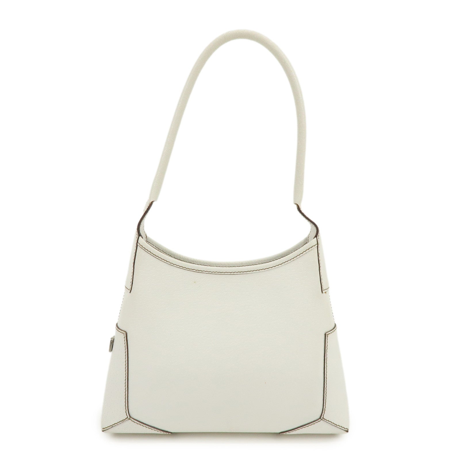 Ferragamo Leather Shoulder Bag Hand Bag White