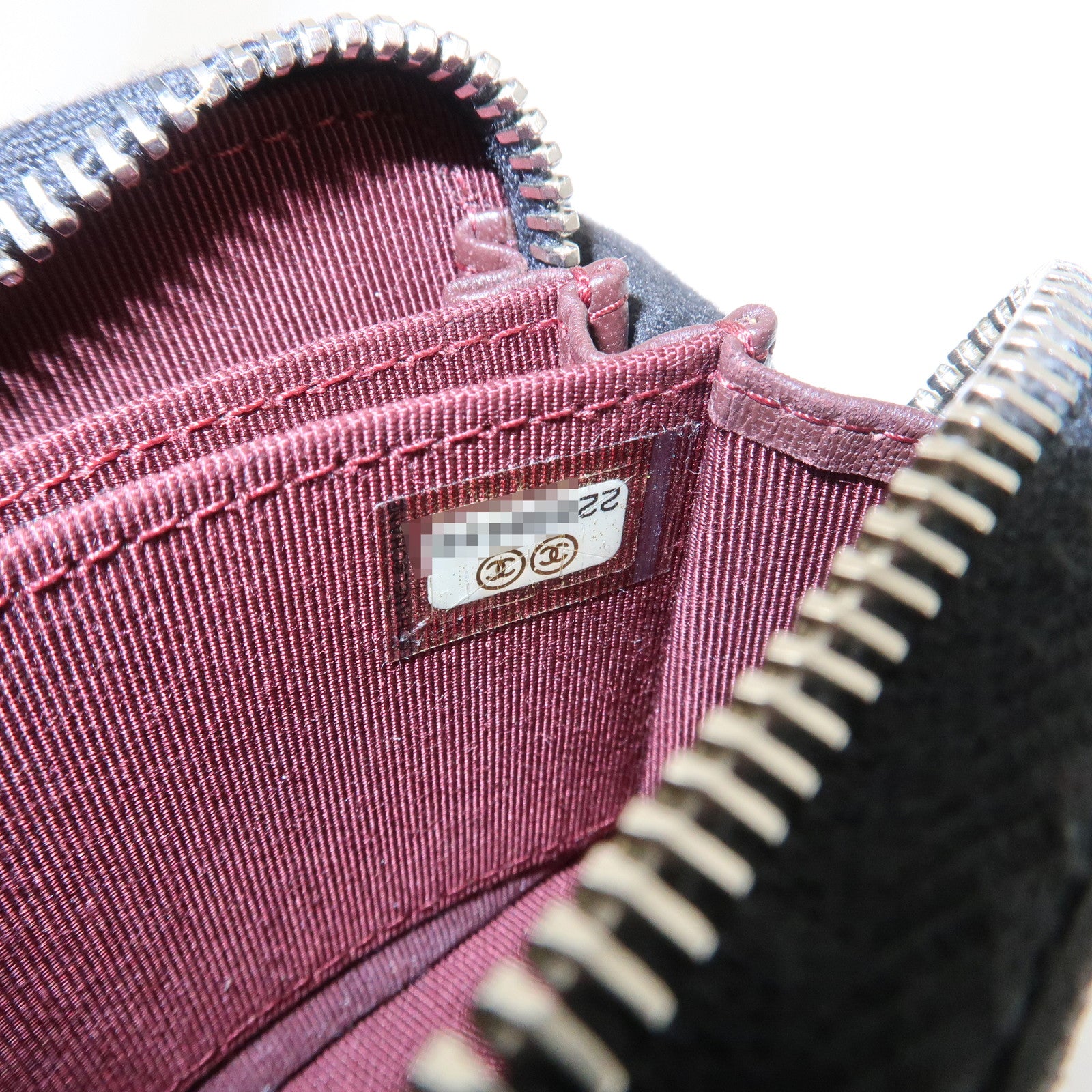 CHANEL Matelasse Lamb Skin Classic Zippy Coin Case Black AP0216 Used