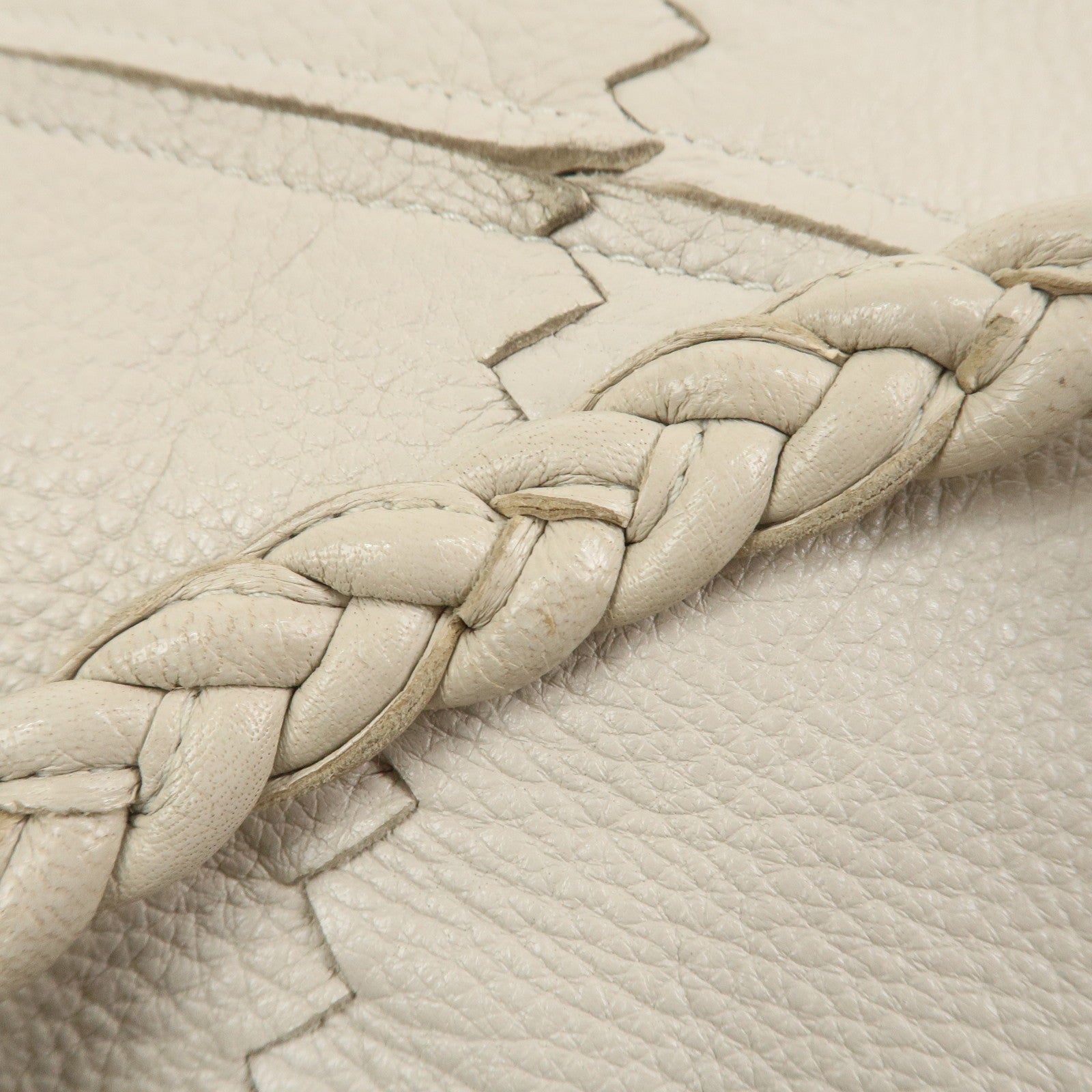 BOTTEGA VENETA Calf Leather 2Way Shoulder Bag Hand Bag Ivory