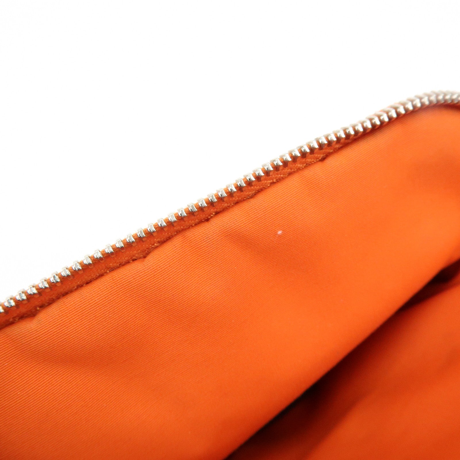 HERMES Bolide Mini Mini 16 Canvas Leather Cosmetic Pouch Orange