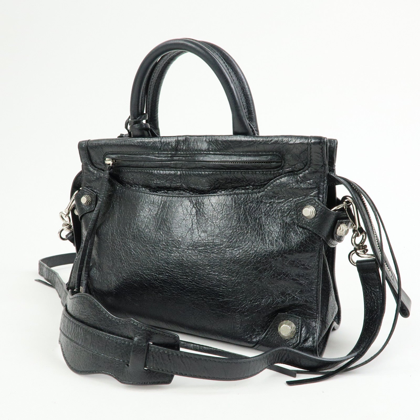 BALENCIAGA Padlock All Afternoon Mute City 2Way Bag Black 443698
