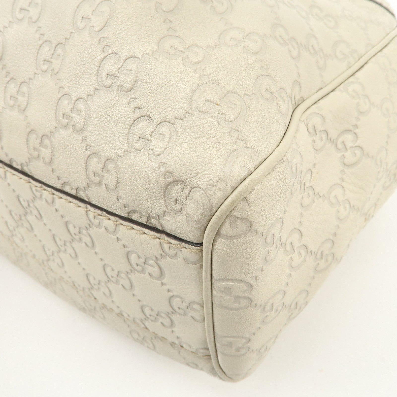 GUCCI Sukey Guccissima Leather Tote Bag Hand Bag Ivory 211944 Used