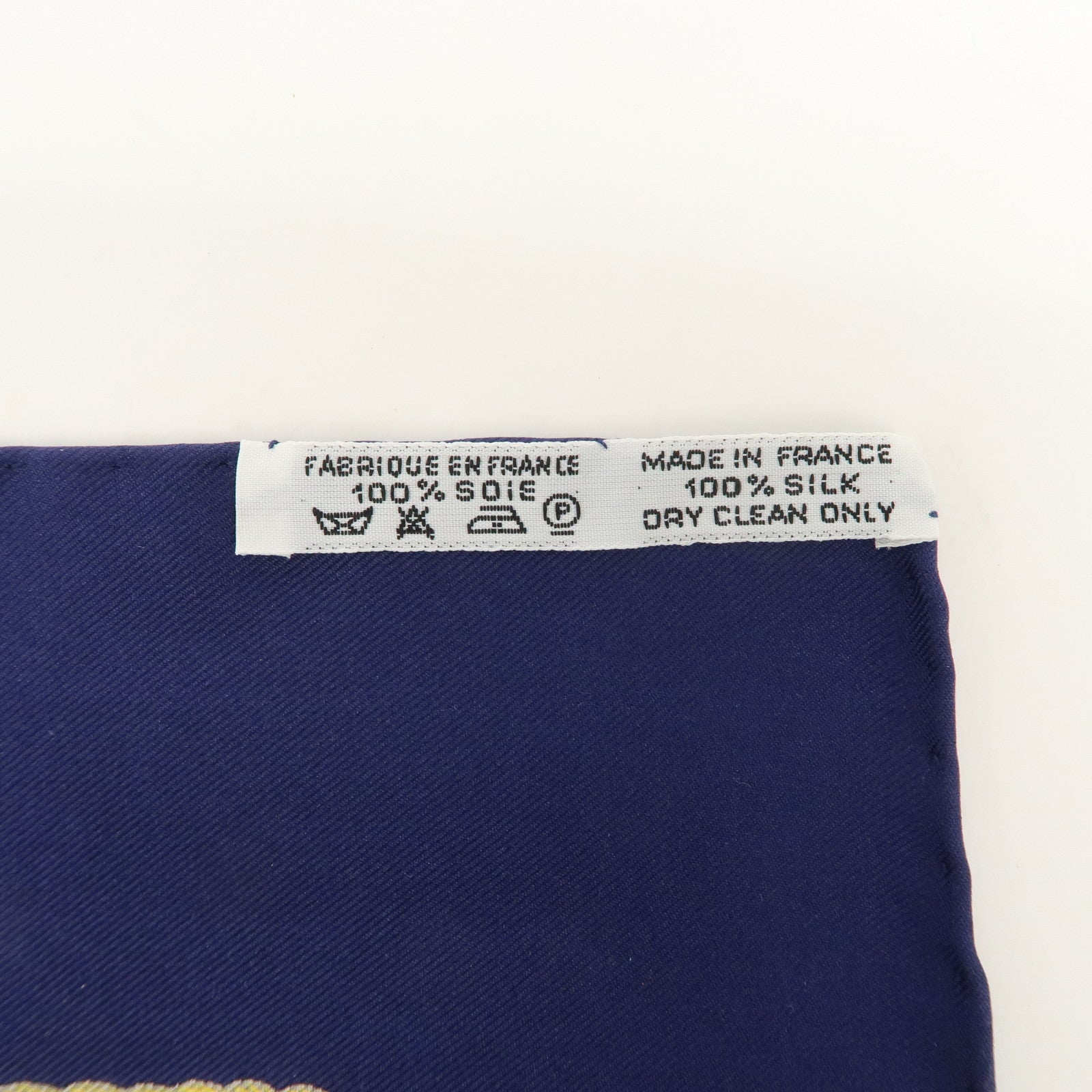 HERMES Carre 90 Silk 100% Scarf Vive Le Vent Blue Navy White Used