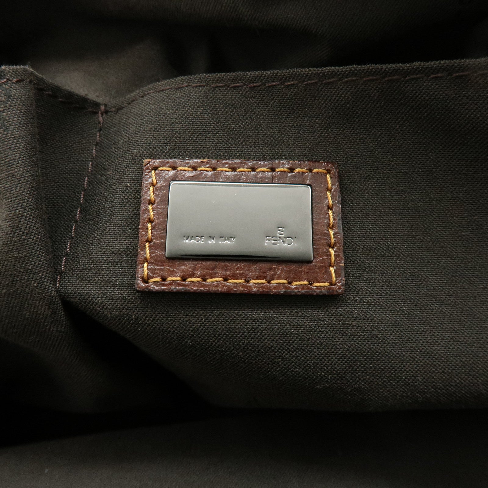 FENDI Zucca Zucchino Canvas PVC Boston Hand Bag Brown 8BL095