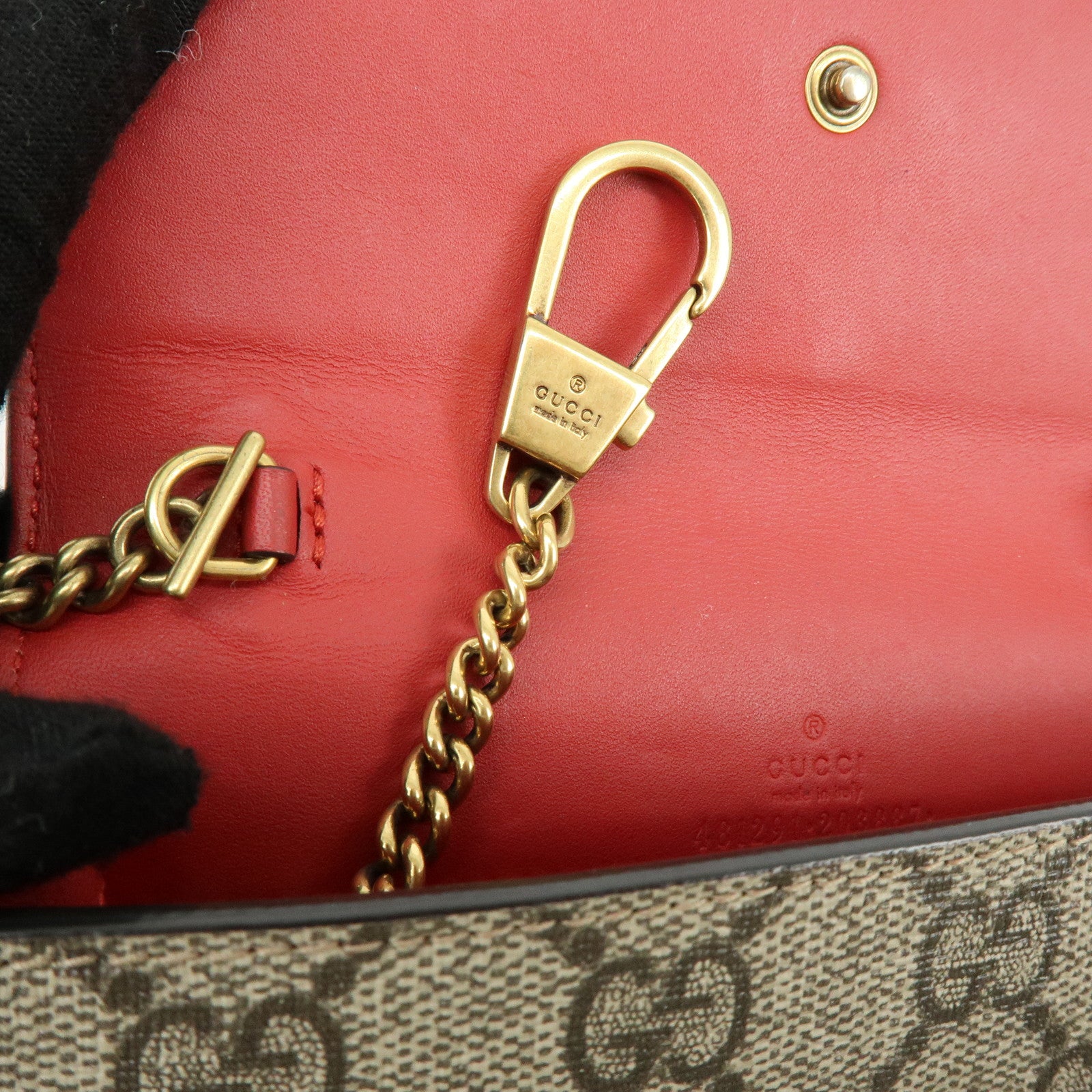 GUCCI GG Supreme Interlocking G Cherry Chain Shoulder Bag 481291