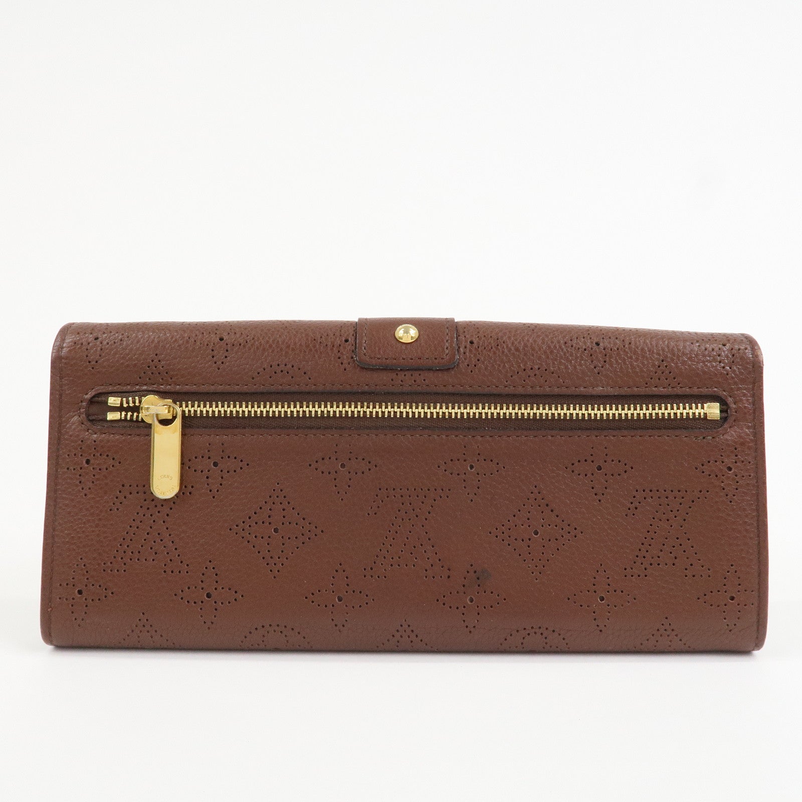Louis Vuitton Monogram Mahina Portefeuilles Amelia Long Wallet Acajou M58125