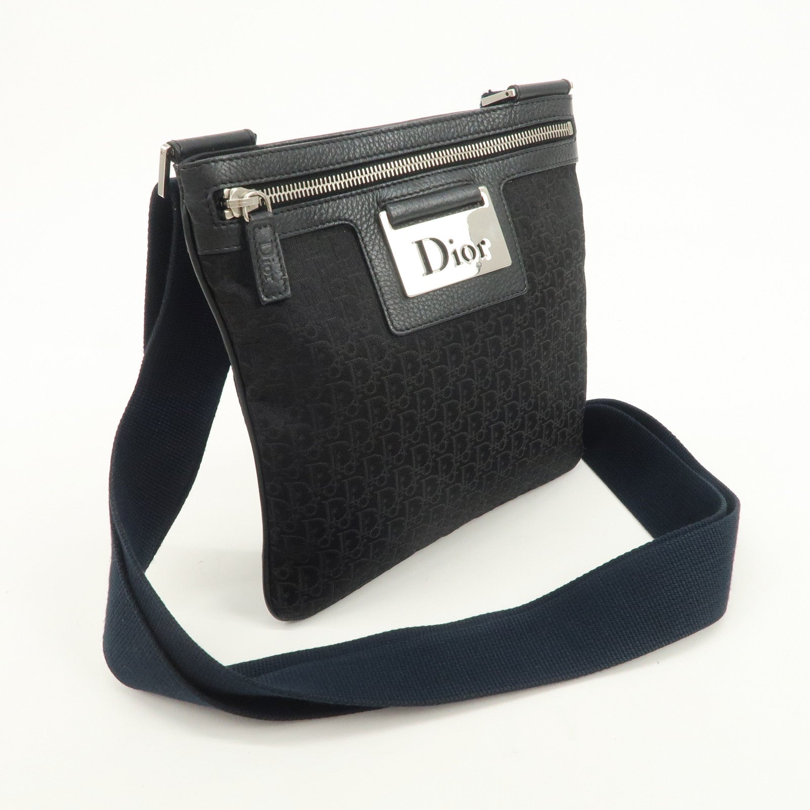 Christian Dior Street Chic Trotter Canvas Leather Shoulder Bag
