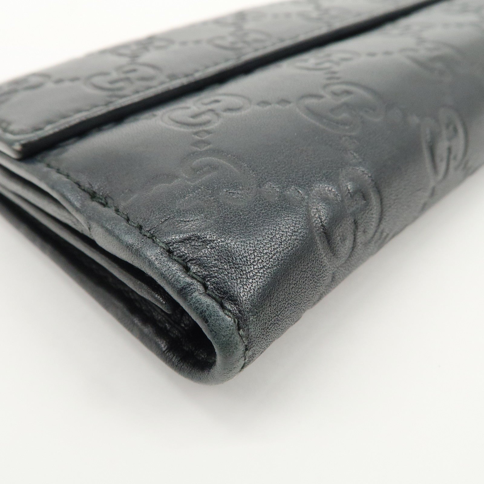 GUCCI Guccissima Lovely Heart W Hook Long Wallet Black 203550