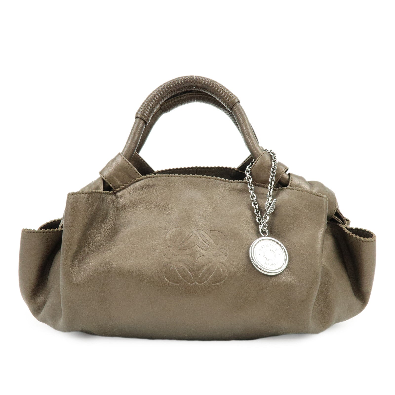 LOEWE Anagram Nappa Aire Nappa Leather Hand Bag Brown