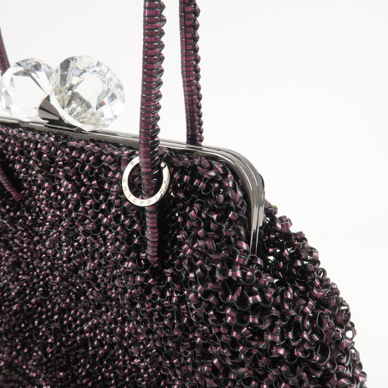 ANTEPRIMA Wire Bag PVC Hand Bag Shoulder Bag Black Pink