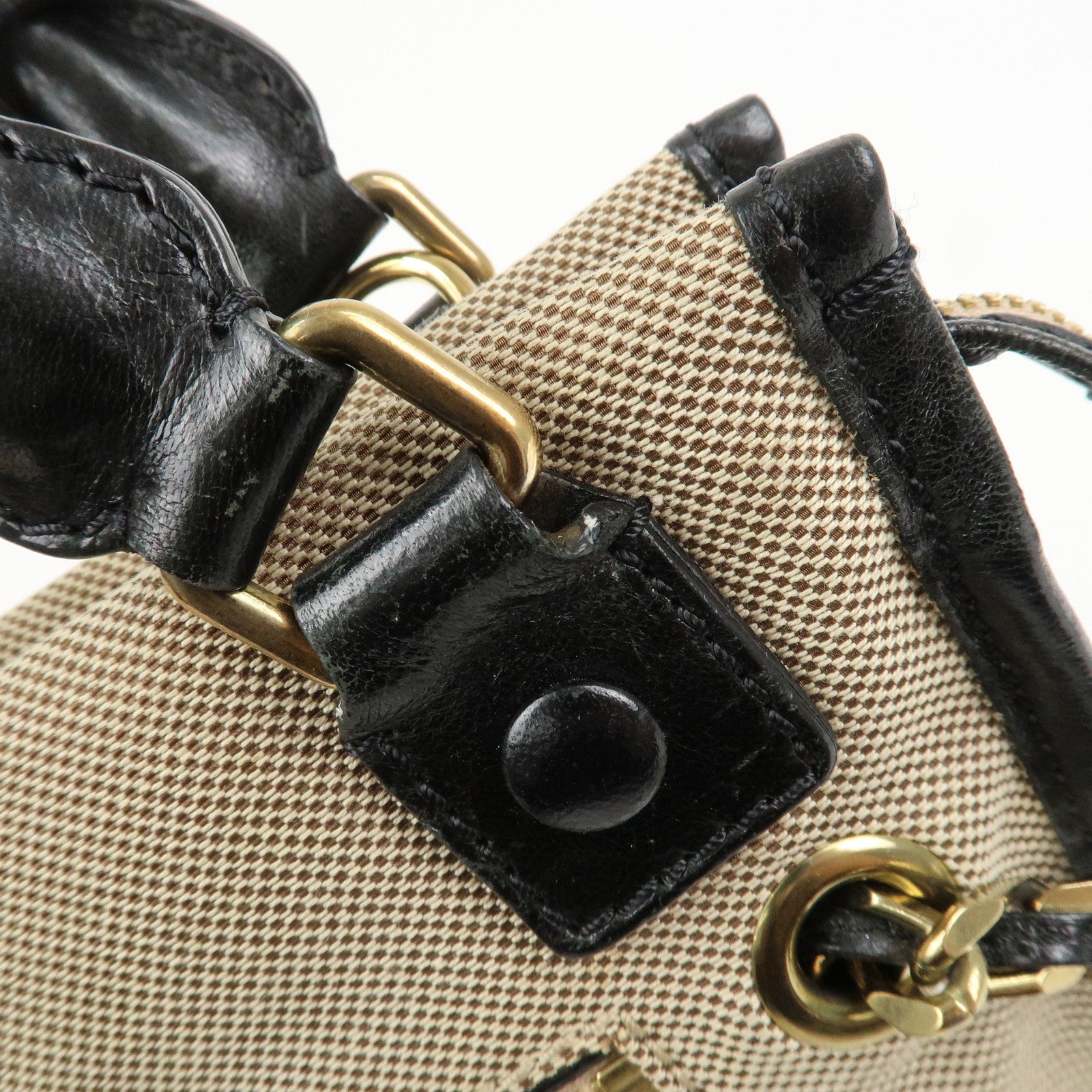 Chloe Harley Canvas Leather 2Way Bag Hand Bag Shoulder Bag Black