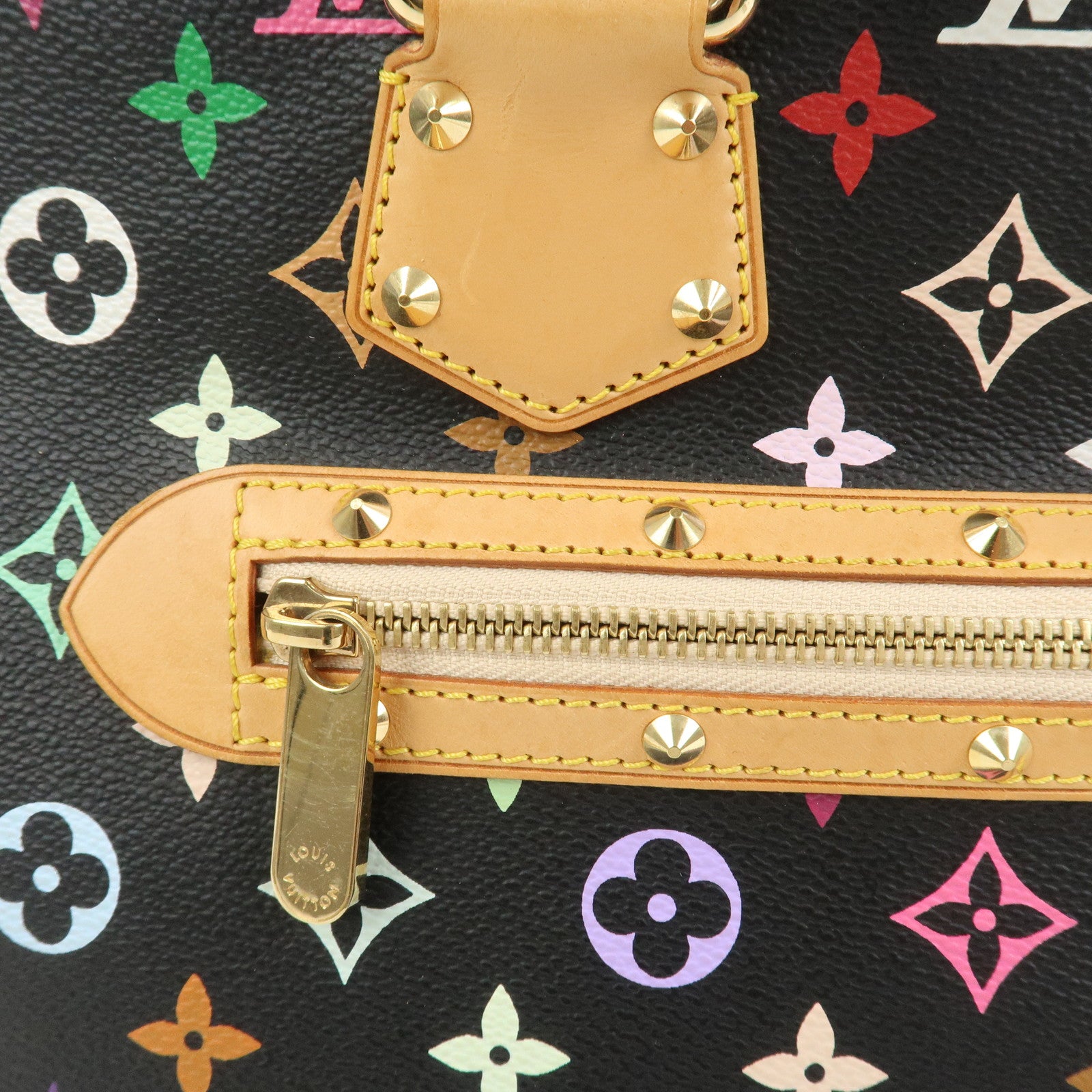 Louis Vuitton Monogram Multicolor Alma Hand Bag Noir M92646