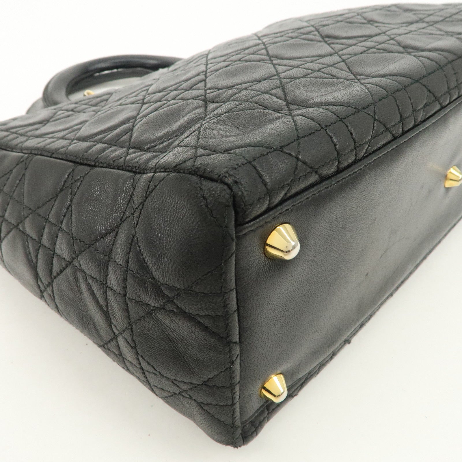 Christian Dior Canage Lady Dior Leather Large Hand Bag Tote Bag