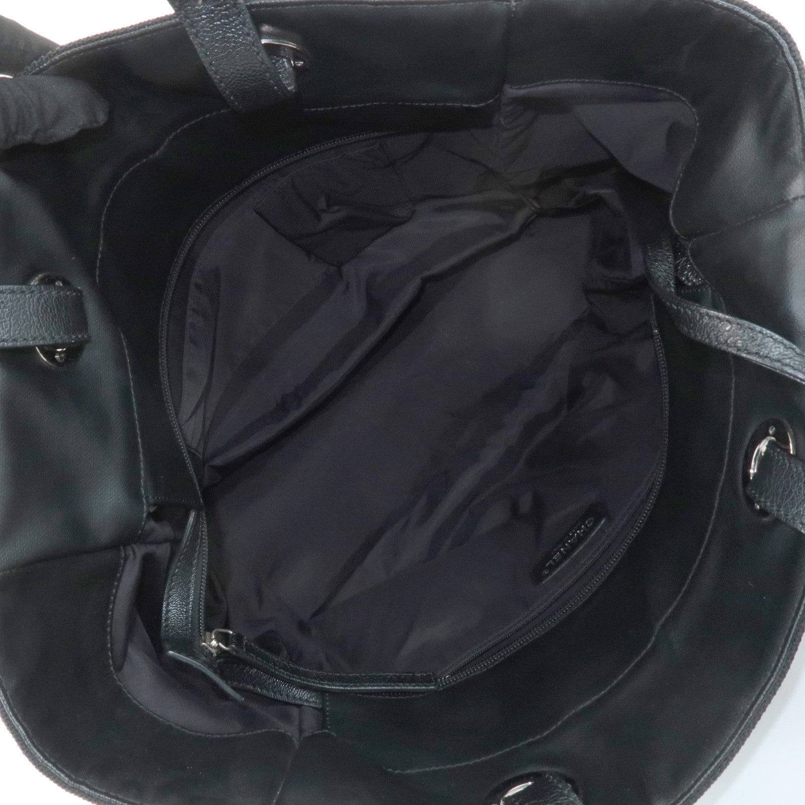 CHANEL COCO Paris Biarritz GM Coated Canvas Leather Tote Bag Black