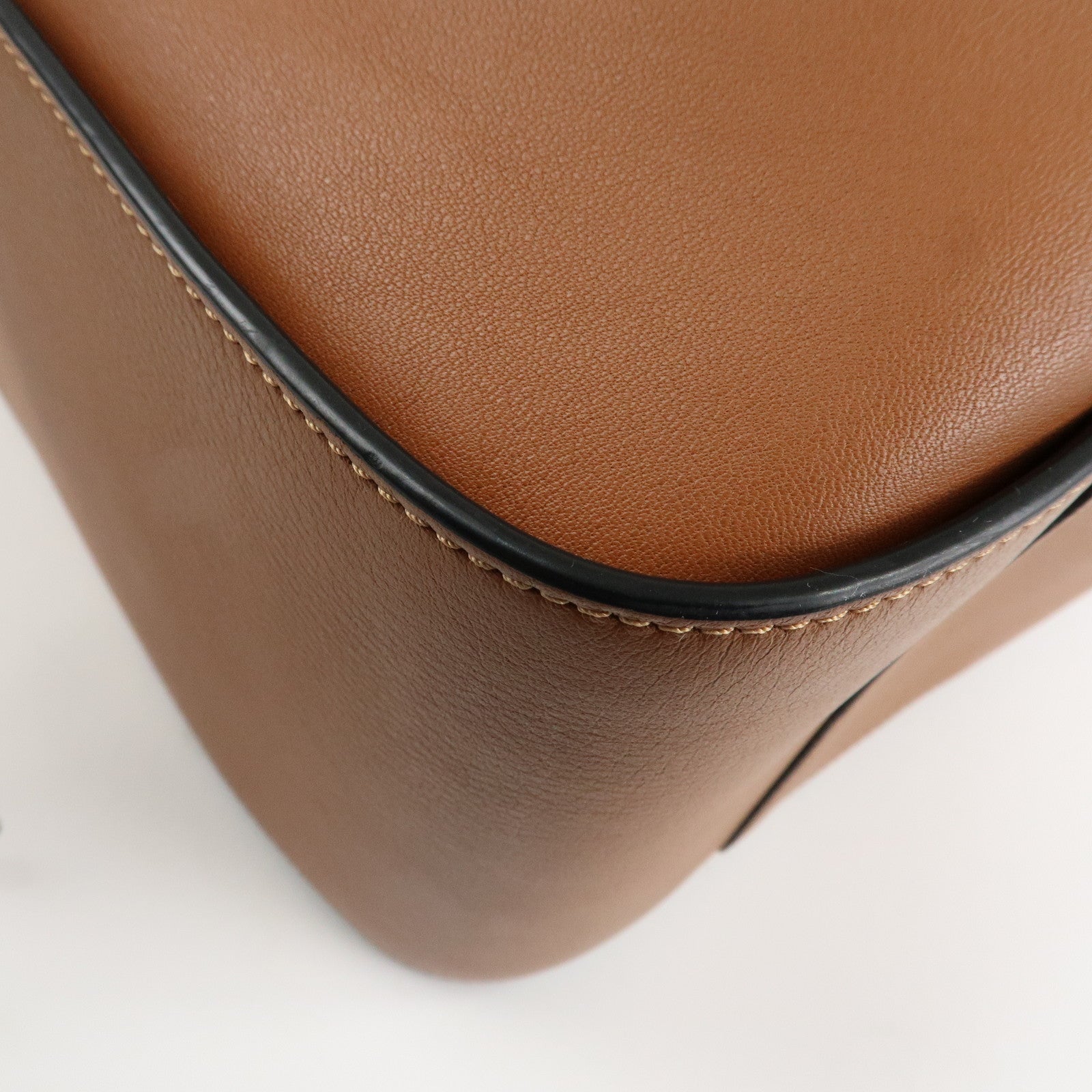 LOEWE Leather Hammock Bag Small Shoulder Bag Hand Bag Brown Used