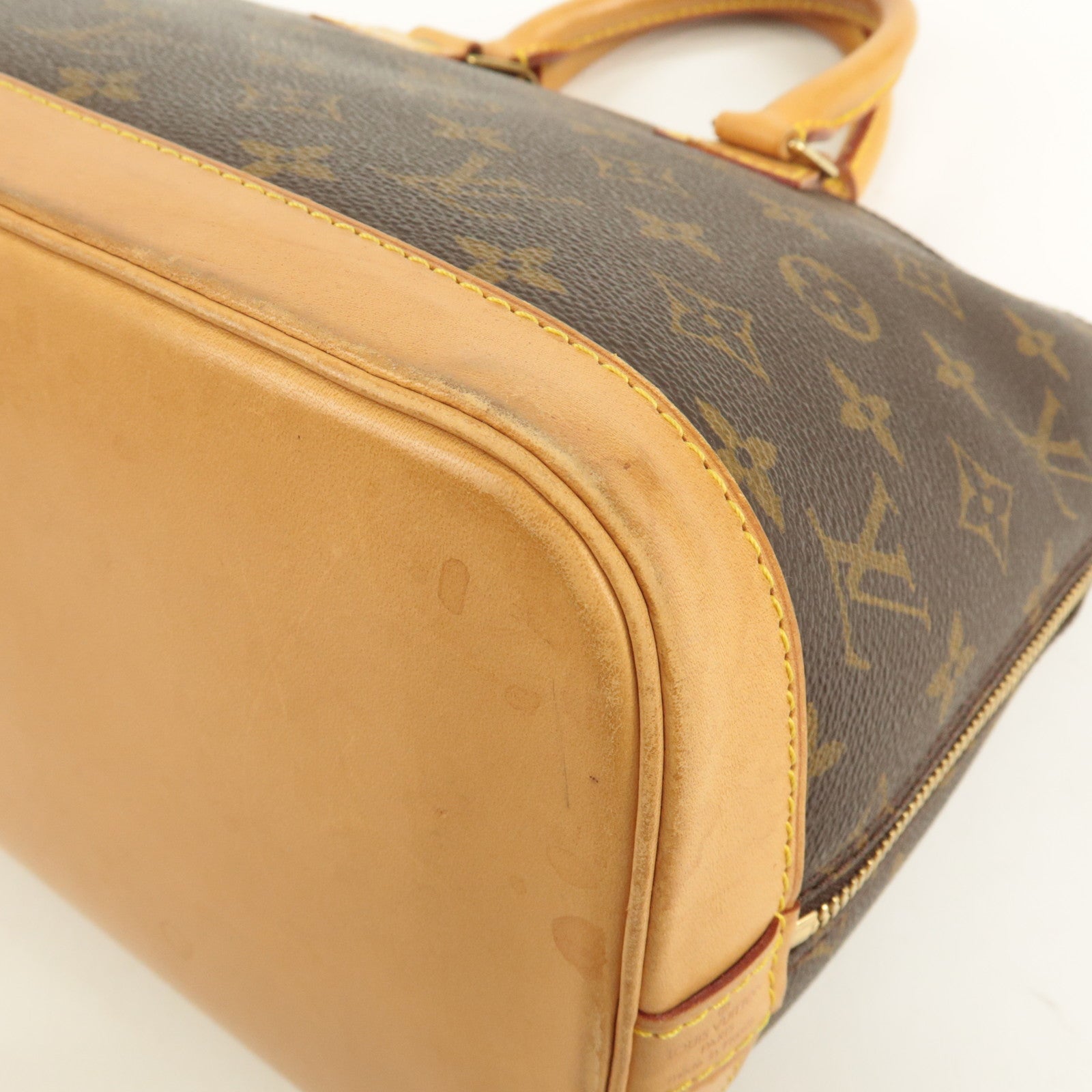 Louis Vuitton Monogram Canvas Alma Hand Bag Brown M51130 Used