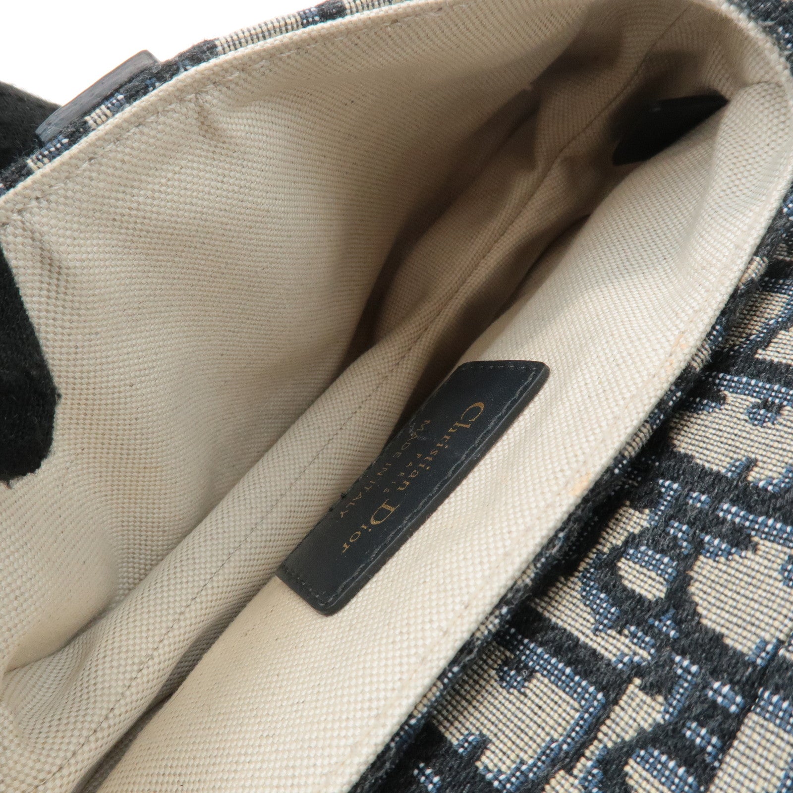 Christian Dior Trotter Jacquard Leather Saddle Mini Shoulder Bag