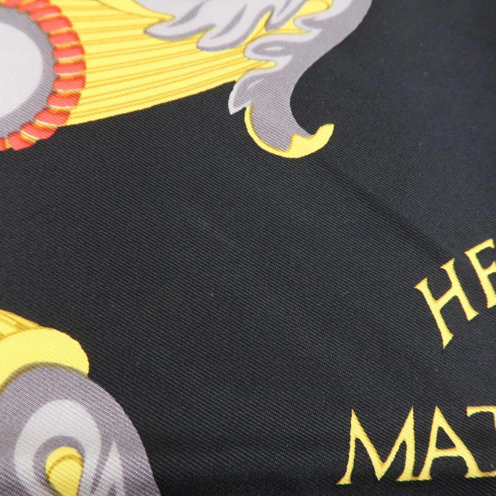 HERMES Carre 90 Silk 100% Scarf MATSUZAKAYA Black Multicolor Used