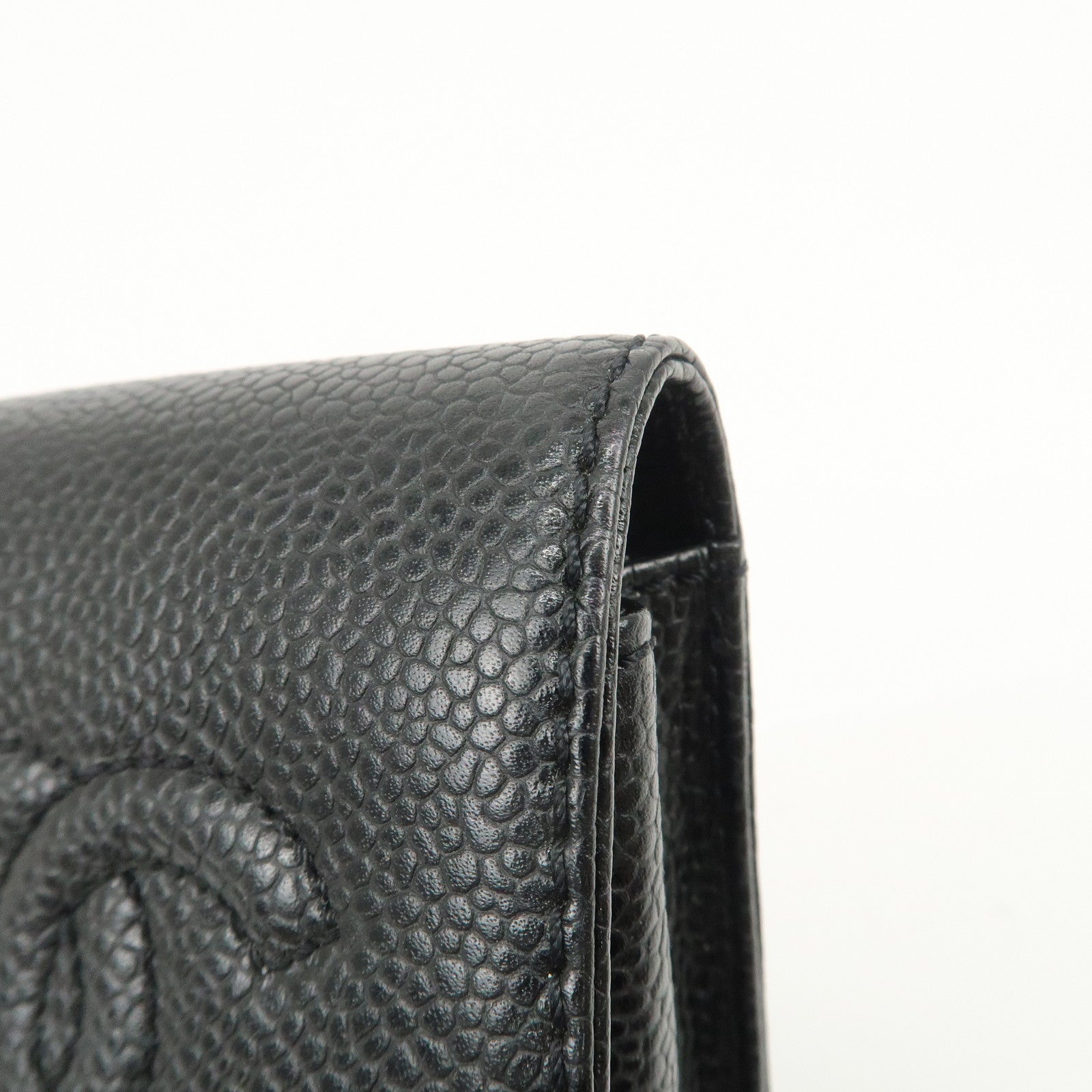 CHANEL COCO Mark Caviarskin Cigarette Case Black A13511