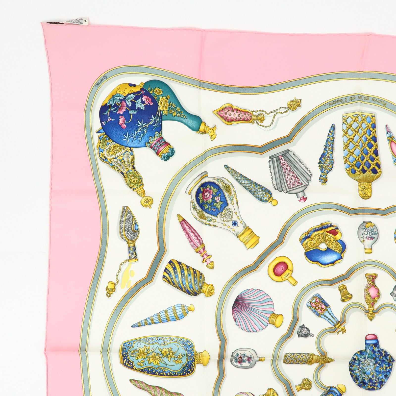 HERMES Carre 90 Silk 100% Pourvu qu'on ait l'ivresse Scarf Pink