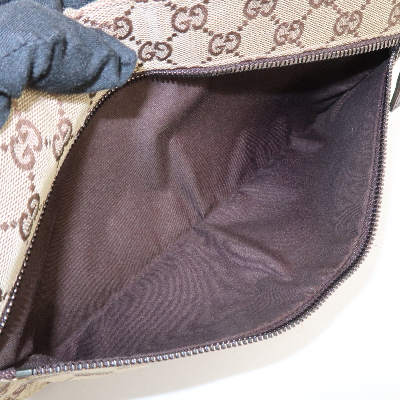 GUCCI GG Canvas Leather Waist Bag Crossbody Bag Beige Brown 28566 Used