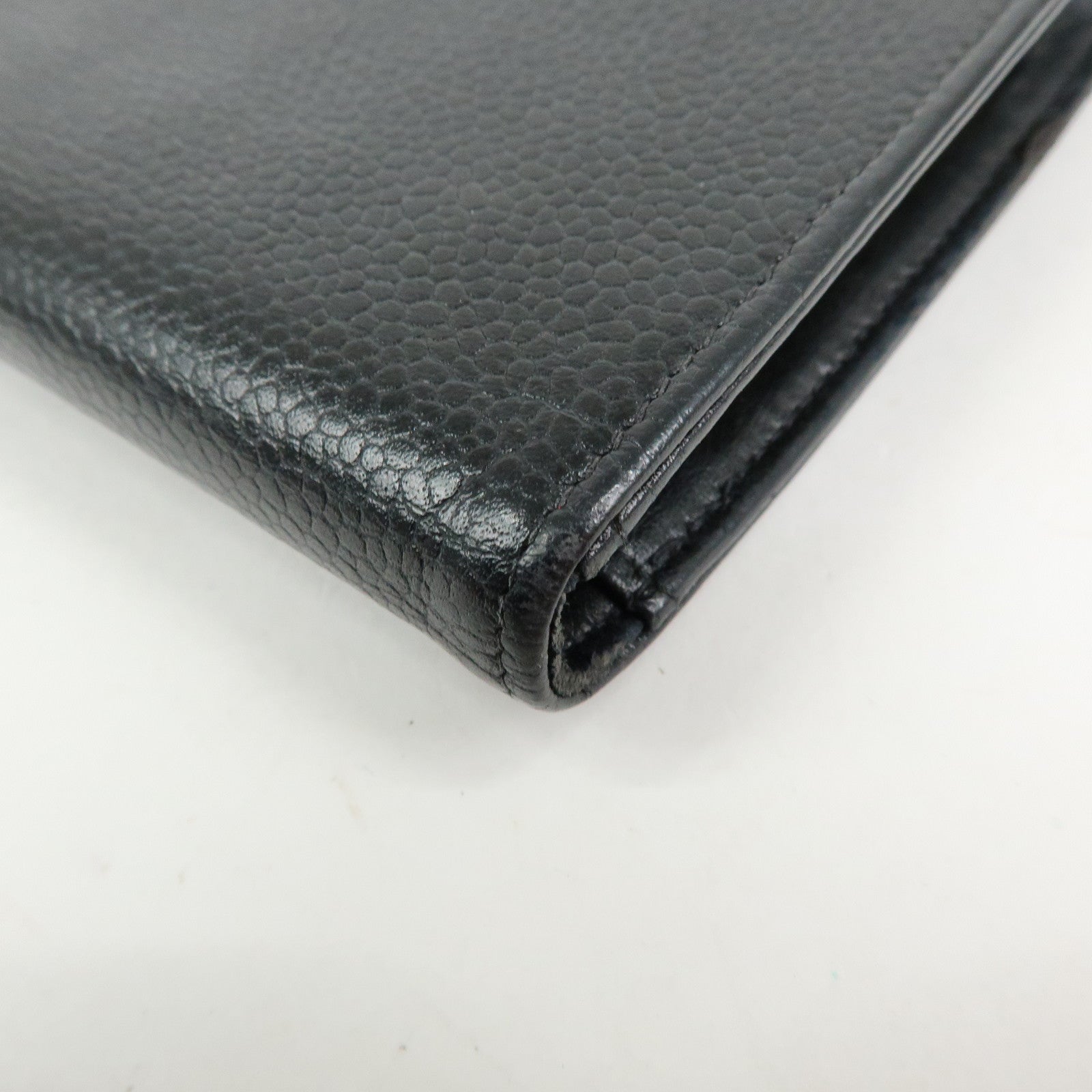 CHANEL COCO Mark Caviarskin Long Wallet Black