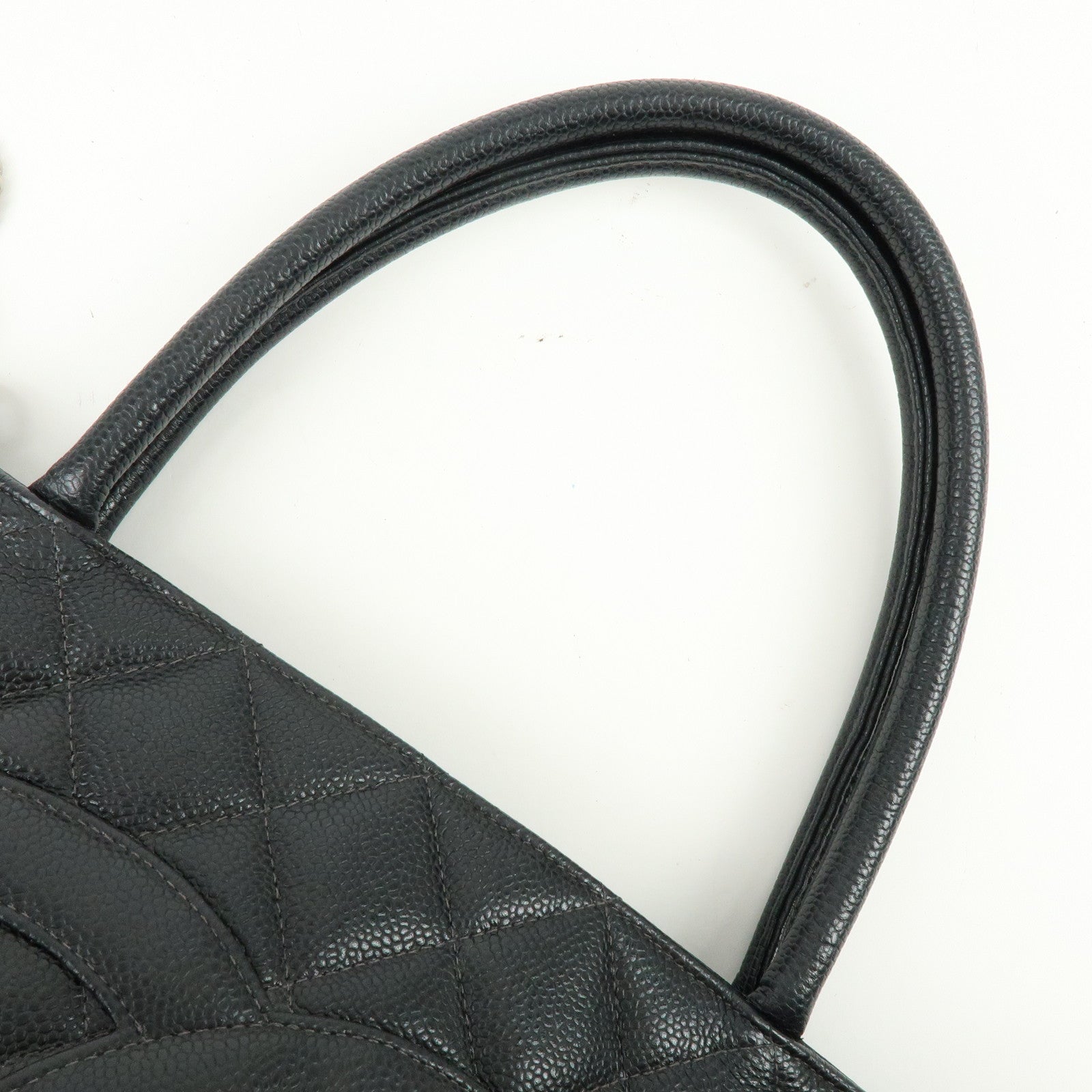 CHANEL Matelasse COCO Mark Medallion Tote Bag Hand Bag Black A01804