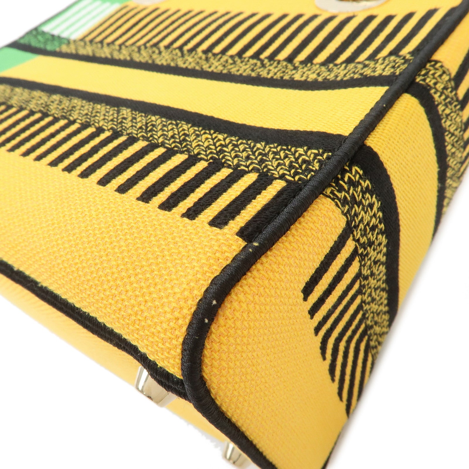 Christian Dior Canvas Lady D Lite 2Way Hand Bag Multicolor Yellow