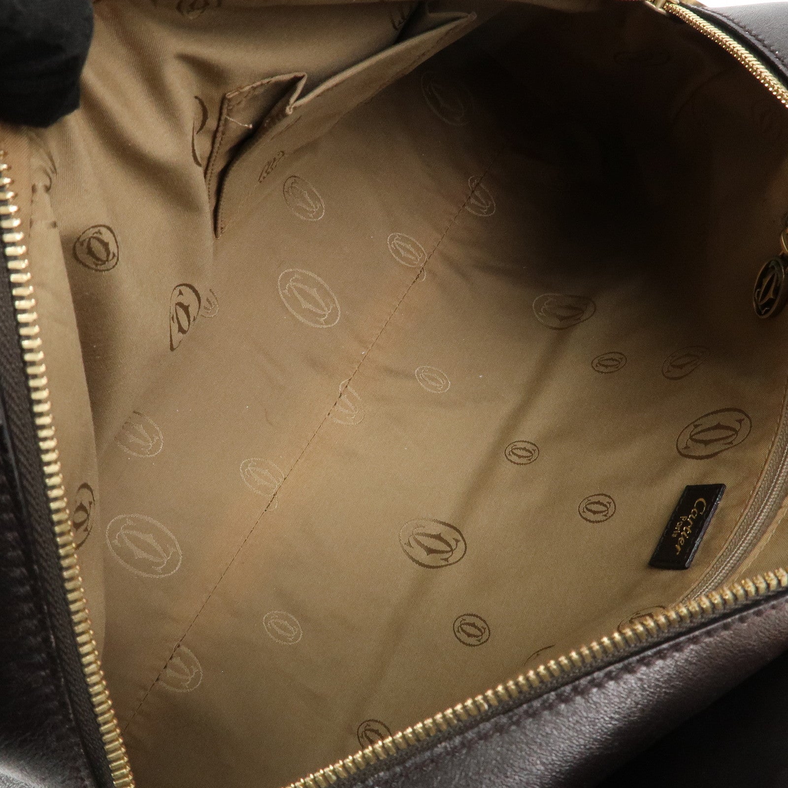 Cartier Marcello de Cartier Leather Hand Bag Dark Brown
