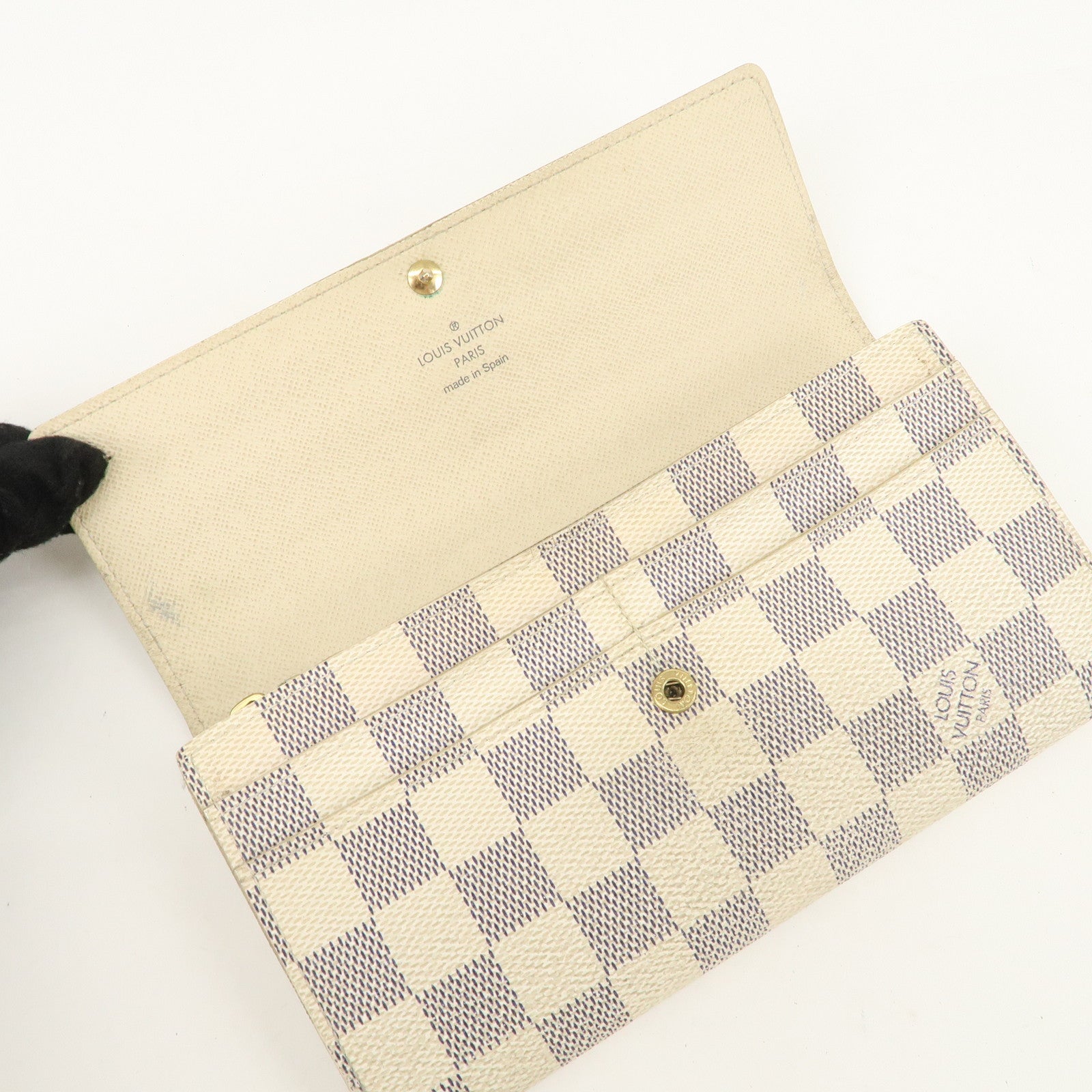 Louis Vuitton Set of 2 Damier Azur Portefeuille Sarah Wallet M61735 Used