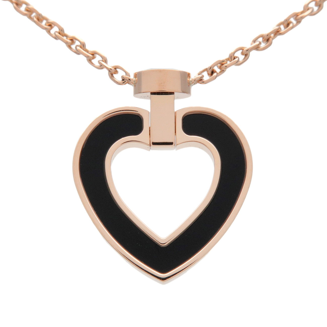 FRED Pretty Woman Diamond Shell Onyx Necklace K18 Rose Gold 7B0275