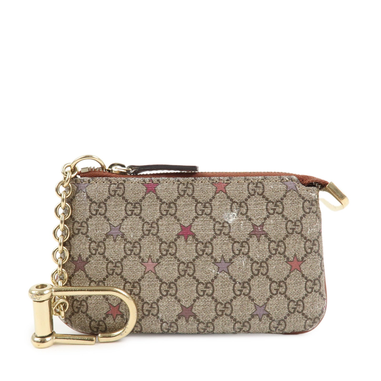 GUCCI GG Supreme PVC Coin Case Key Case Beige 233183