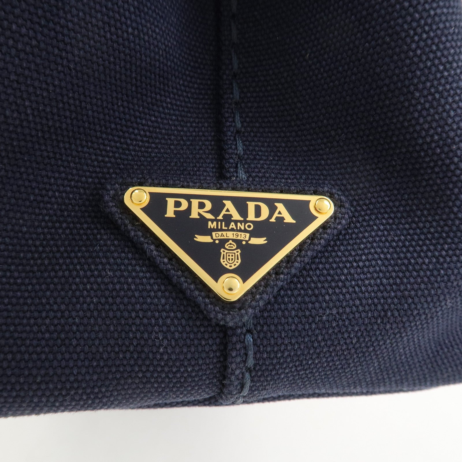 PRADA Logo Canapa Mini Canvas 2Way Bag Hand Bag Navy 1BG439