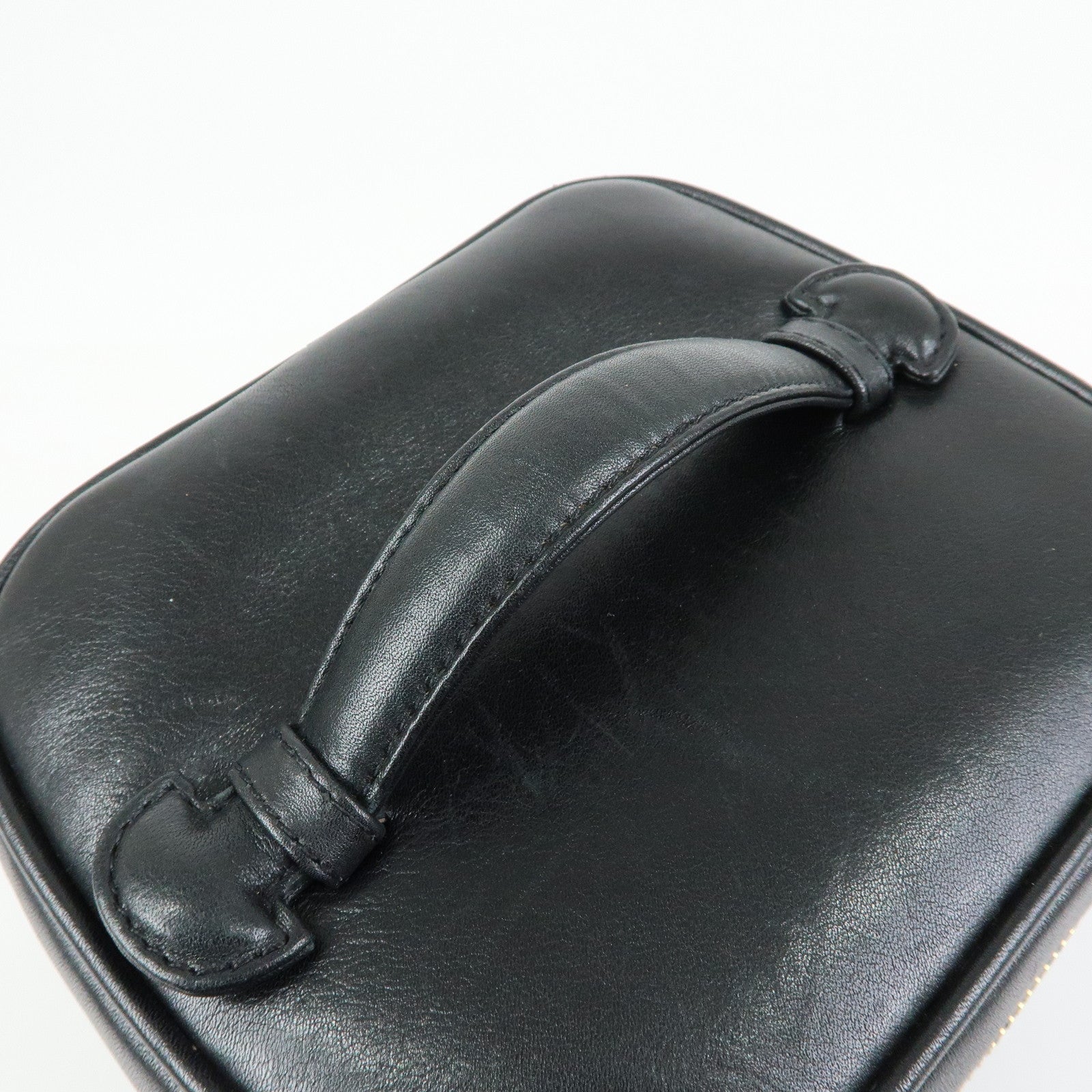 CHANEL COCO Mark Bicolore Lamb Skin Vanity Bag Hand Bag A01619