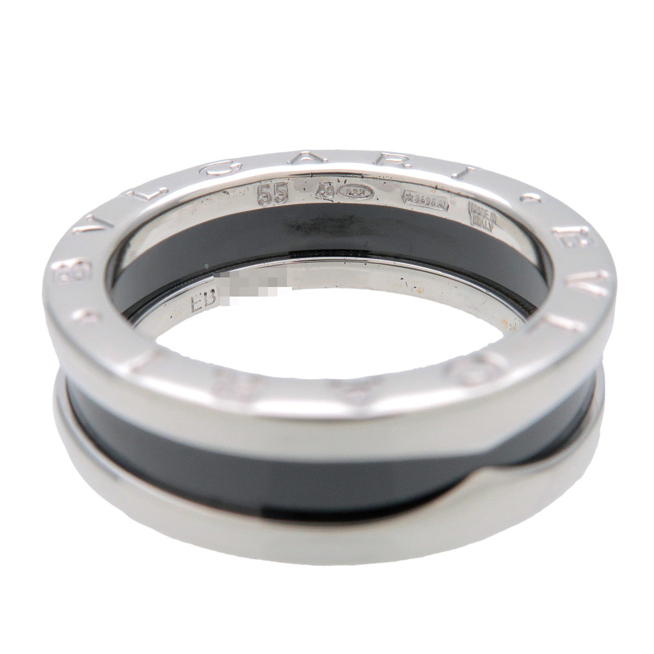 BVLGARI B-Zero1 Save the Children Ring SV925 Black Ceramic #55 US7