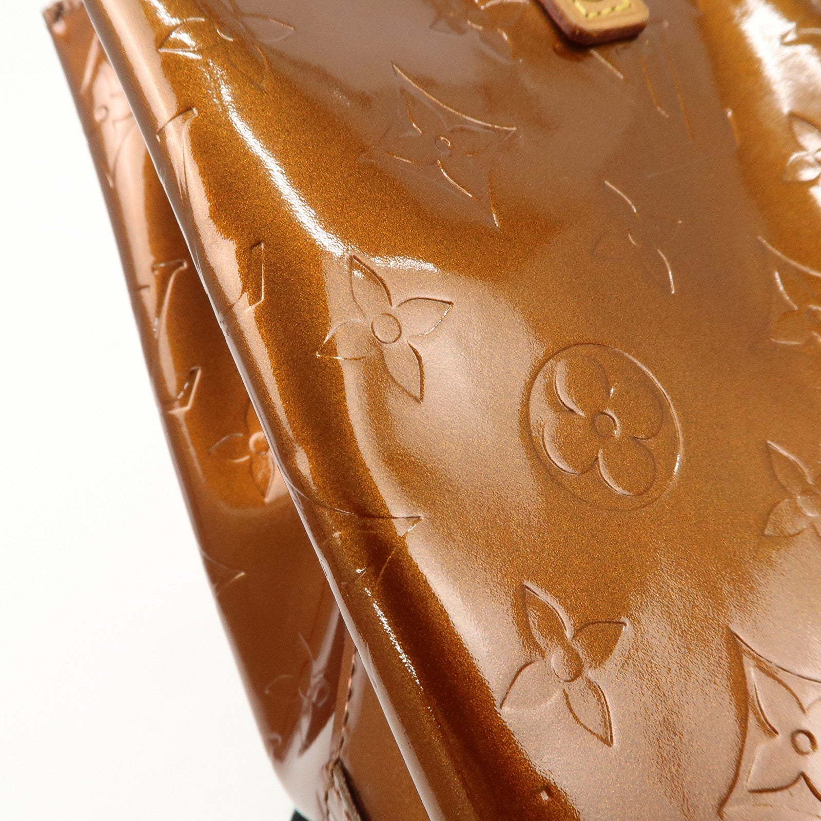 Louis Vuitton Monogram Vernis Lead PM Hand Bag Bronze M91146 Used