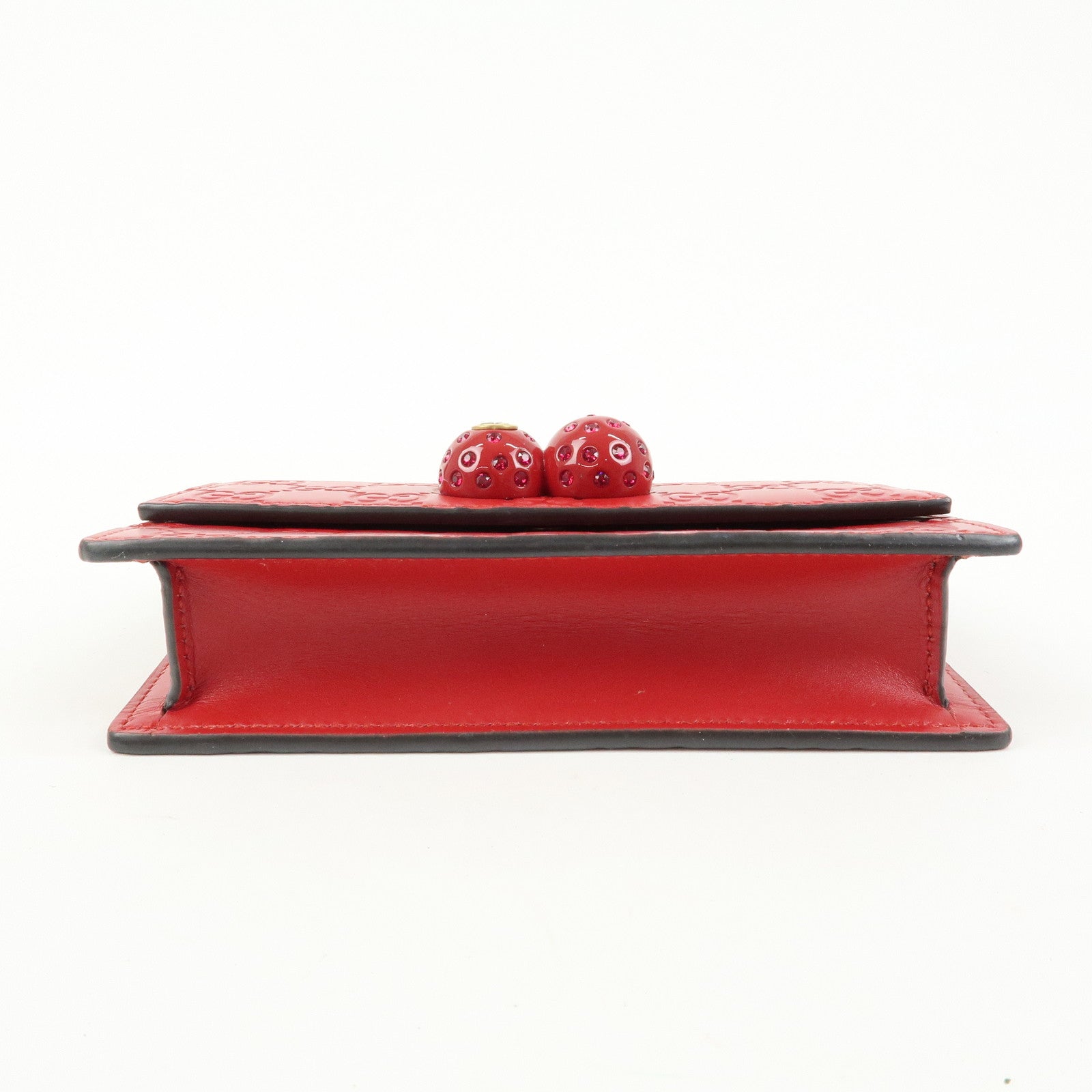 GUCCI Interlocking G Guccissima Chain Shoulder Bag Cherry 481291
