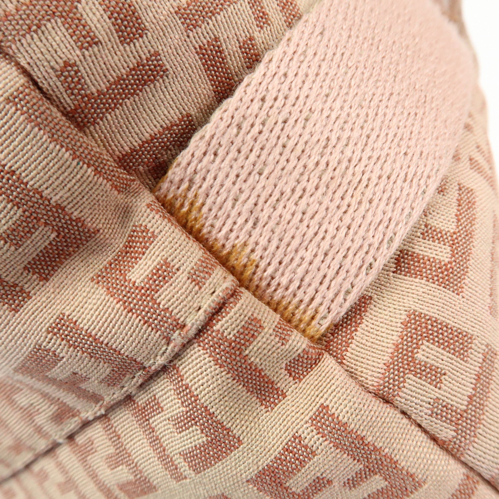 FENDI Zucchino Canvas Leather Shoulder Crossbody Bag Pink 8BR319