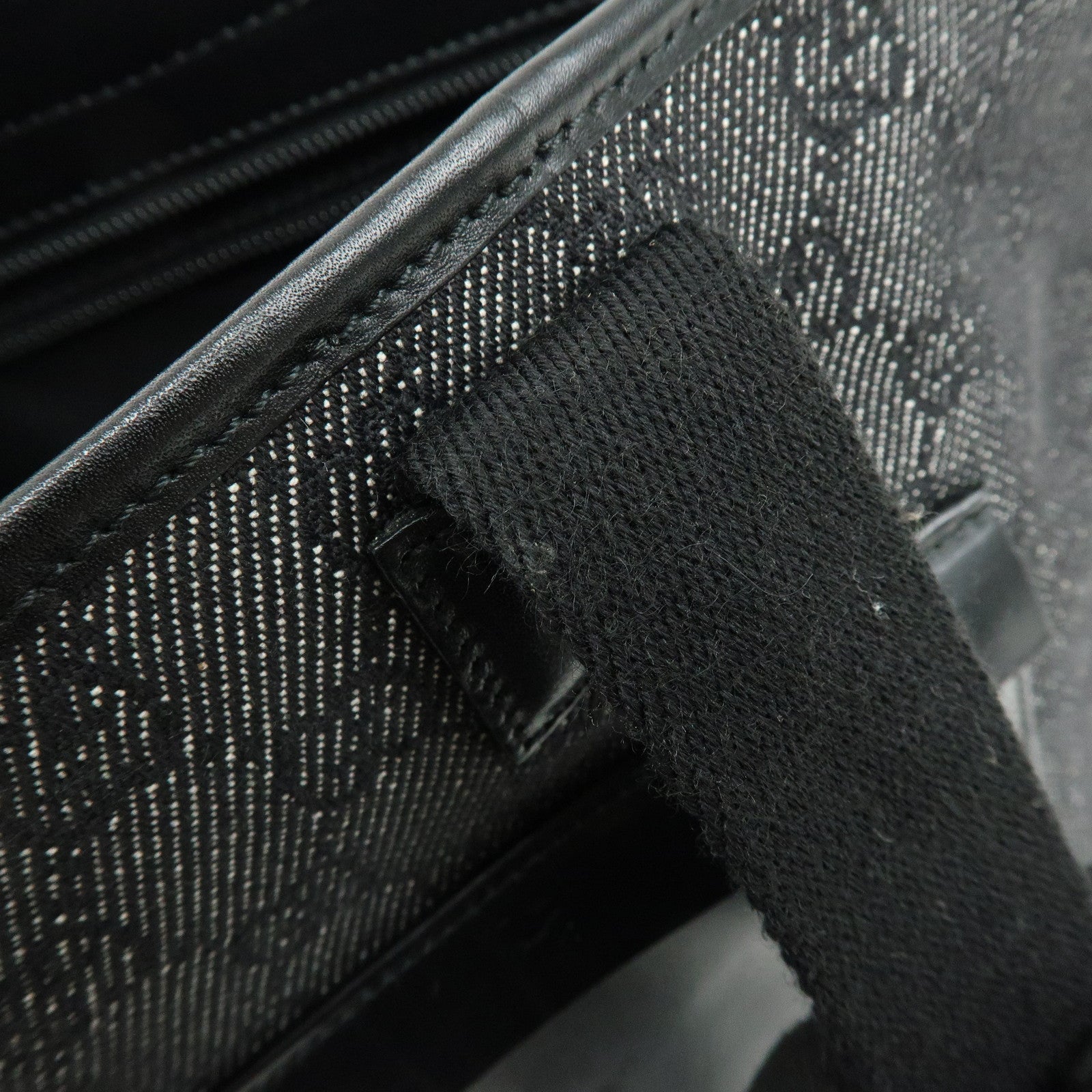 GUCCI GG Canvas Leather Tote Bag Shoulder Bag Black 34339