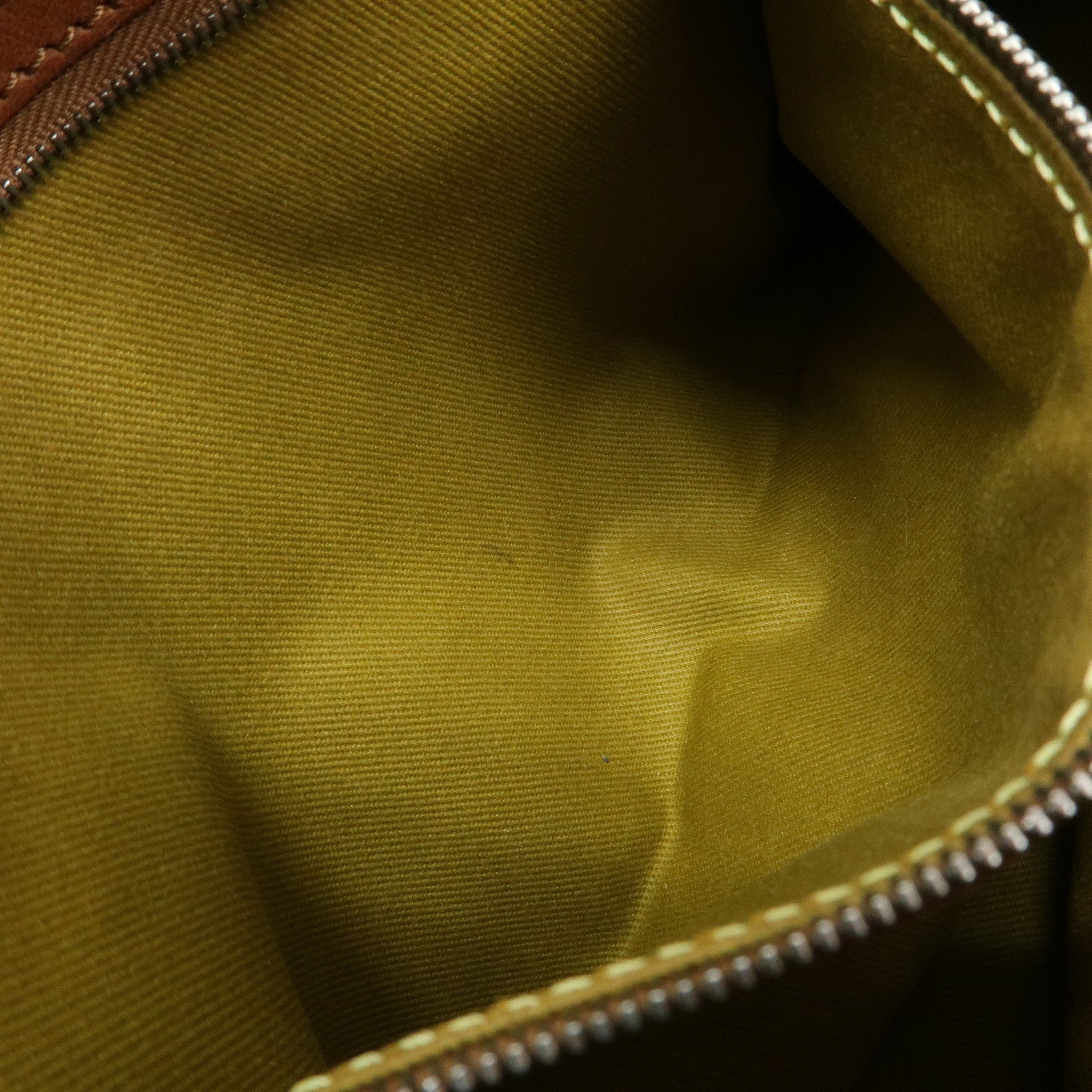 CELINE C Macadam Suede Leather Shoulder Bag Hand Bag Green Brown