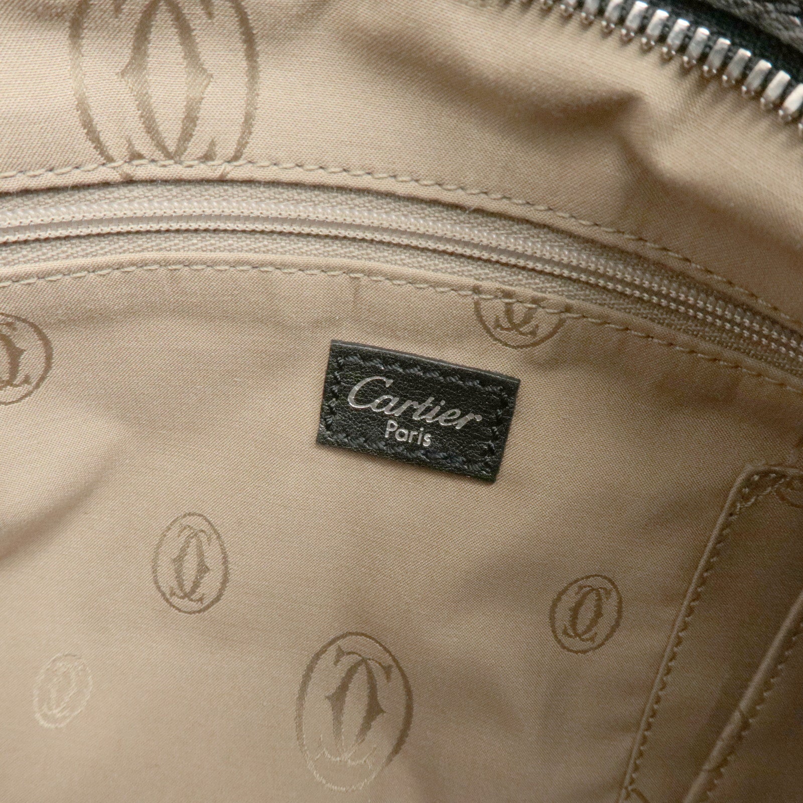 Cartier Must Line Leather Marcello Hand Bag Black Used