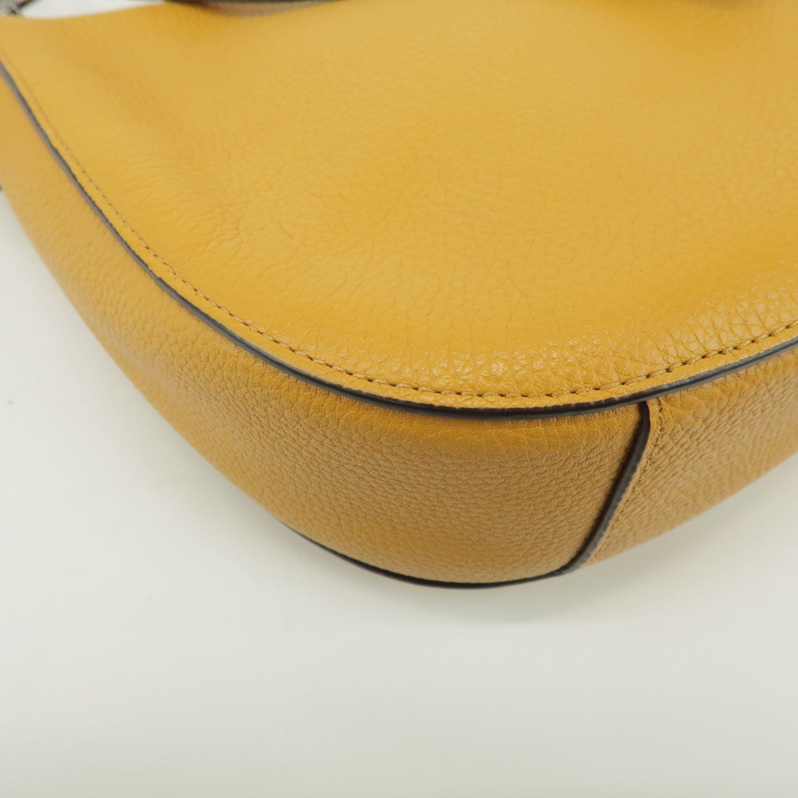 COACH Logo Leather 2Way Bag Shoulder Bag Hand Bag Yellow