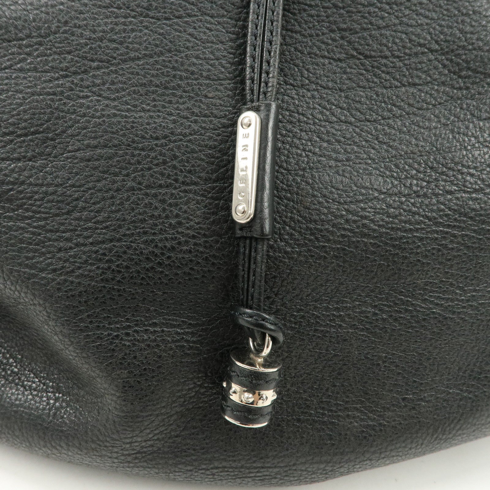 CELINE Bittersweet Leather Shoulder Bag Hand Bag Black