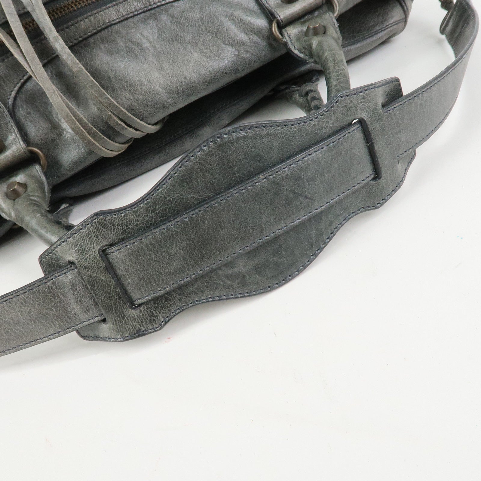 BALENCIAGA The Twiggy Leather 2Way Bag Shoulder Bag Gray 128523